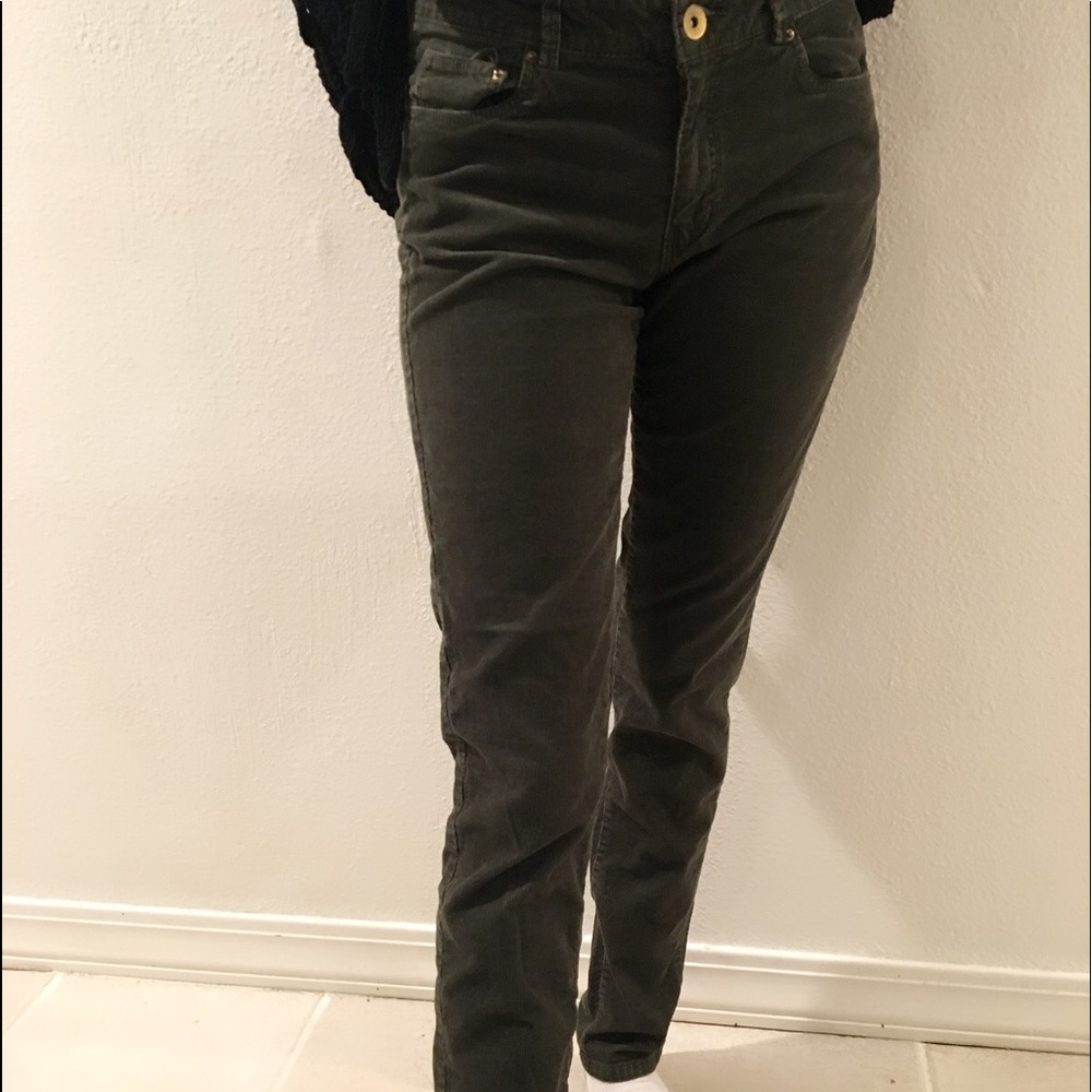Corduroy dark green skinny pants size 8